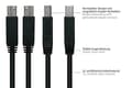 Miniatyrbillede 4 af 6: Alcasa UK30P-AB-010S USB-kabel 1 m USB 3.2 Gen 1 (3.1 Gen 1) USB A USB B Sort (UK30P-AB-010S)