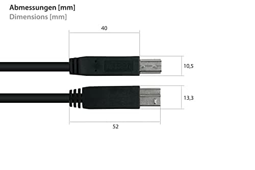Alcasa UK30P-AB-010S USB-kabel 1 m USB 3.2 Gen 1 (3.1 Gen 1) USB A USB B Sort (UK30P-AB-010S)