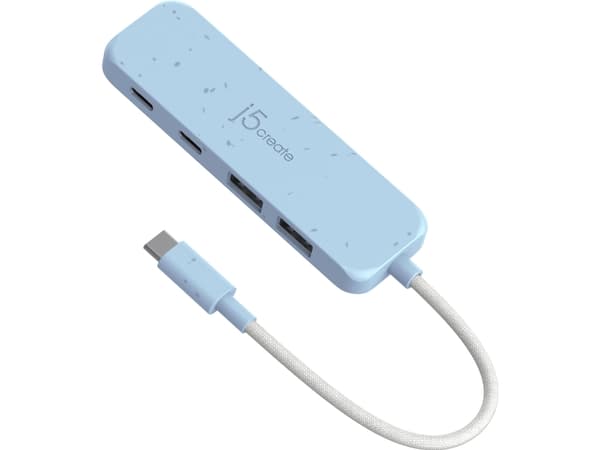 j5create JCH342EC - Hubb - miljövänlig, USB-C - 2 x USB 3.2 Gen 2 + 2 x USB-C 3.2 Gen 2 - skrivbordsmodell