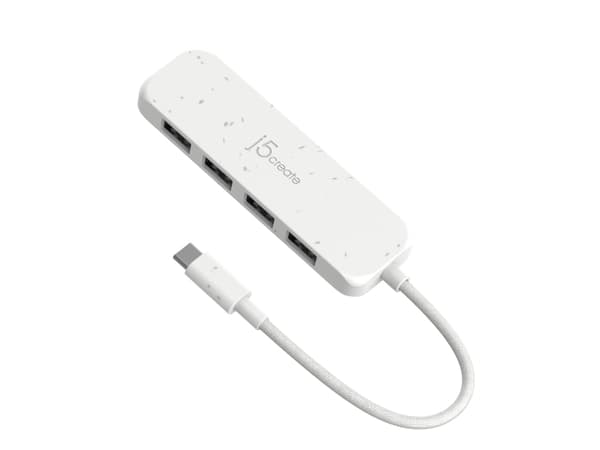 j5create JCH341EW - Hubb - miljövänlig, USB-C - 4 x USB 3.2 Gen 2 - skrivbordsmodell