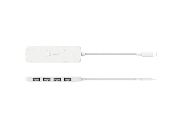 j5create JCH341EW - Hubb - miljövänlig, USB-C - 4 x USB 3.2 Gen 2 - skrivbordsmodell