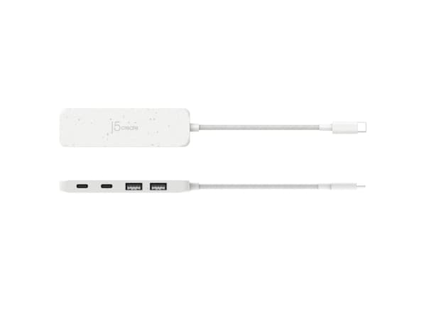 j5create JCH342EW - Hubb - miljövänlig, USB-C - 2 x USB 3.2 Gen 2 + 2 x USB-C 3.2 Gen 2 - skrivbordsmodell