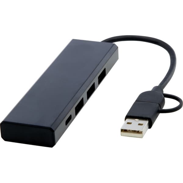Tekio Rise USB 2.0-hubb i återvunnet aluminium