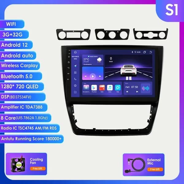 Android-autoradio, 10,1 tuuman näyttö, GPS-navigointi, XL (4Core 2G 32G) 4G