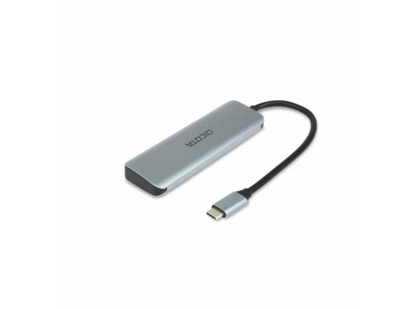 DICOTA - Hubb - 10 Gbps, 4-i-1 USB C, hög hastighet - 2 x USB-C 3.2 Gen 2 + 2 x USB 3.2 Gen 2 - skrivbordsmodell