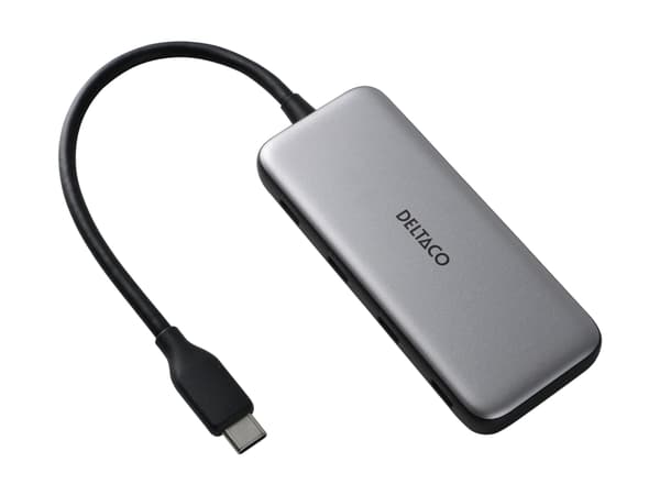 DELTACO - Hubb - 5 Gbps, USB-C - 1 x USB-C (Power Delivery 3.0) + 3 x USB-C - skrivbordsmodell