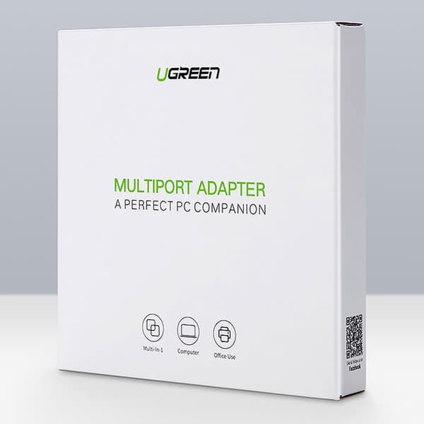 Ugreen Hub 3x USB-A Nätverksadapter RJ45/USB-A 10/100Mbps - Svart