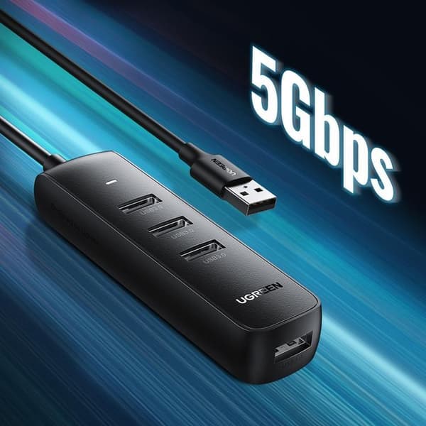 Ugreen HUB USB Type A splitter - 4x USB 3.2 Gen 1 - Svart