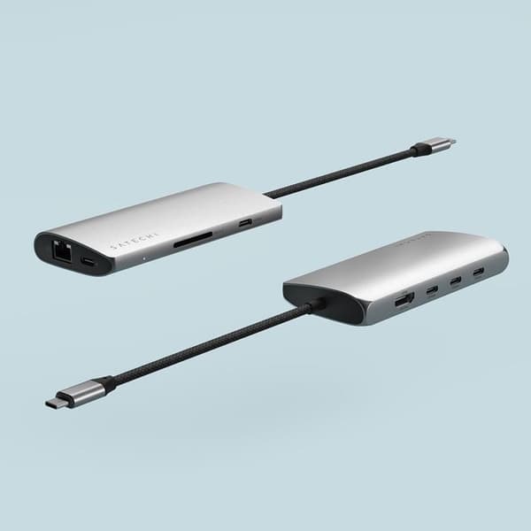 Satechi USB-C Multiport HUB 8K med Ethernet V3 - Rymdgrå