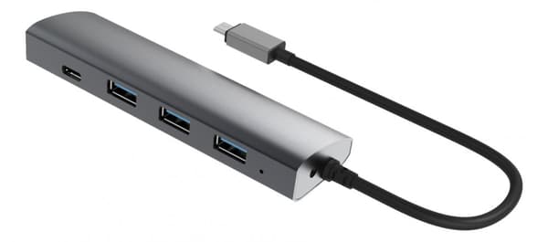 Winstar 4-porttinen USB-keskitin, C-tyyppi, A-tyyppi, alumiini