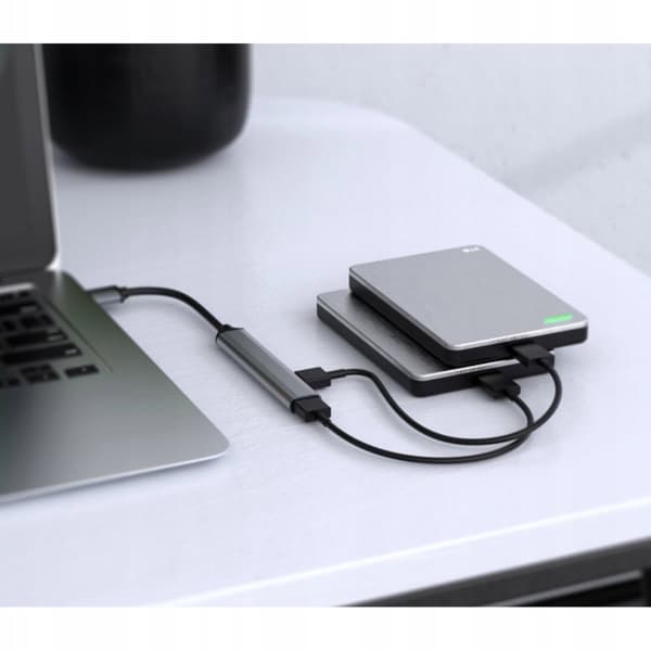 4-porte USB-hub - Aluminium