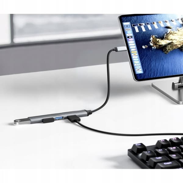4-porte USB-hub - Aluminium
