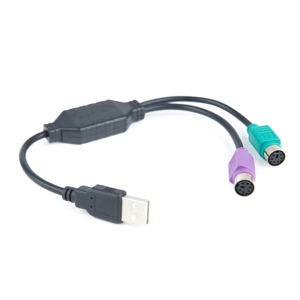 USB–PS/2-sovitin kahdelle laitteelle – näppäimistö ja hiiri, 30 cm