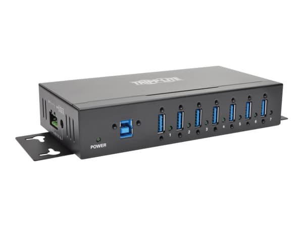 Eaton Tripp Lite series 7-Port USB 3.0 Hub SuperSpeed with Dedicated 2A USB Charging iPad Tablet Metal - Hubb - 7 x SuperSpeed USB 3.0 - DIN-skenmont