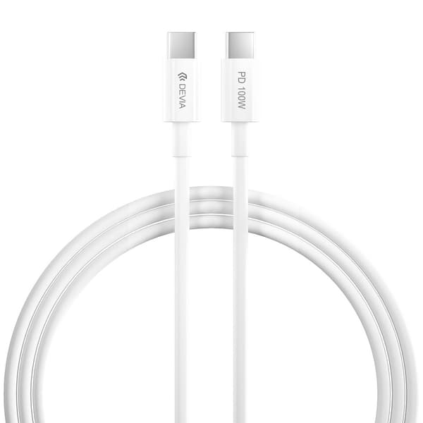Devia USB-C-Kabel USB-C till USB-C PD 5A 1,5m - Vit
