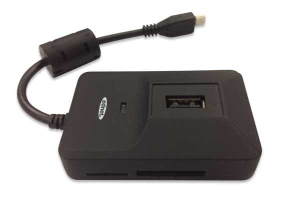 Ednet 31516, Memory Stick (MS), MicroSD (TransFlash), MMC, SD, SDHC, Sort, USB 2.0, 45 mm, 65 mm, 15 mm