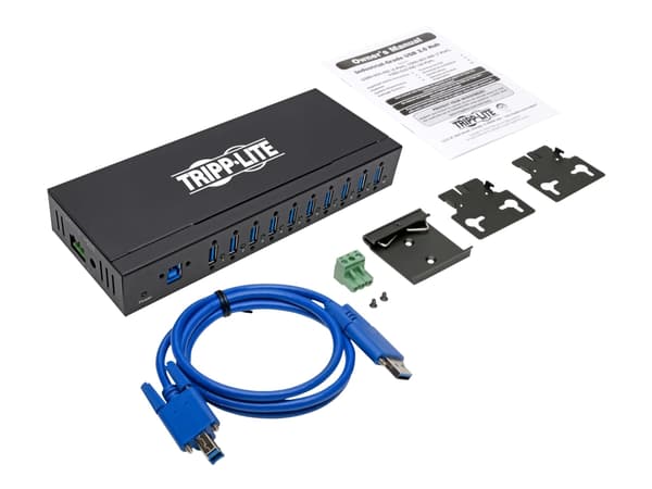 Eaton Tripp Lite series 10-Port Industrial-Grade USB 3.0 SuperSpeed Hub - 20 kV ESD Immunity, Iron Housing, Mountable - Hubb - 10 x SuperSpeed USB 3.