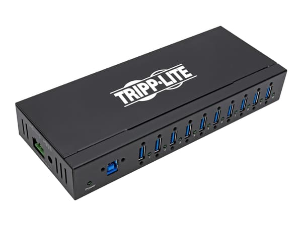 Eaton Tripp Lite series 10-Port Industrial-Grade USB 3.0 SuperSpeed Hub - 20 kV ESD Immunity, Iron Housing, Mountable - Hubb - 10 x SuperSpeed USB 3.