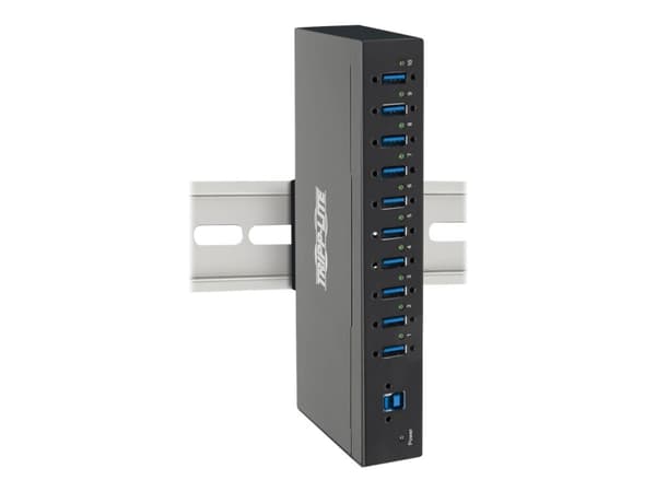 Eaton Tripp Lite series 10-Port Industrial-Grade USB 3.0 SuperSpeed Hub - 20 kV ESD Immunity, Iron Housing, Mountable - Hubb - 10 x SuperSpeed USB 3.