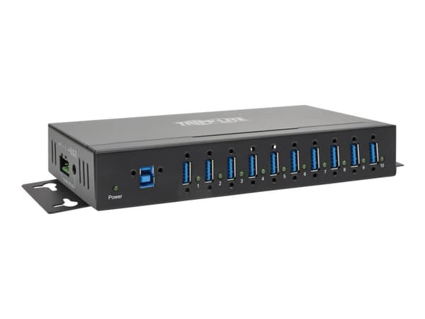 Eaton Tripp Lite series 10-Port Industrial-Grade USB 3.0 SuperSpeed Hub - 20 kV ESD Immunity, Iron Housing, Mountable - Hubb - 10 x SuperSpeed USB 3.