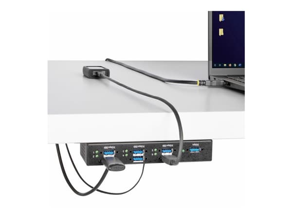 StarTech.com 7-Port Managed USB Hub with 7x USB-A, Heavy Duty with Metal Industrial Housing, ESD & Surge Protection, Wall/Desk/Din-Rail Mountable, US