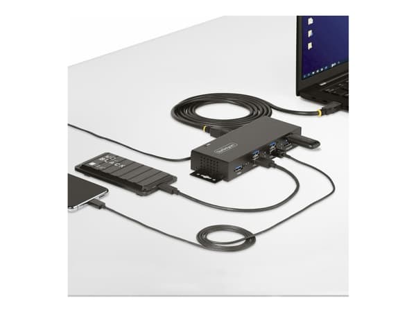 StarTech.com 7-Port Managed USB Hub with 7x USB-A, Heavy Duty with Metal Industrial Housing, ESD & Surge Protection, Wall/Desk/Din-Rail Mountable, US