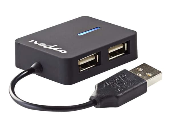 Nedis UHUBU2410BK - Hubb - 4 x USB 2.0 - skrivbordsmodell