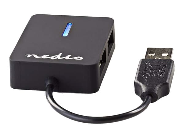 Nedis UHUBU2410BK - Hubb - 4 x USB 2.0 - skrivbordsmodell