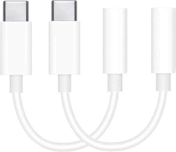 2x Adapter USB-C till 3.5mm Vit