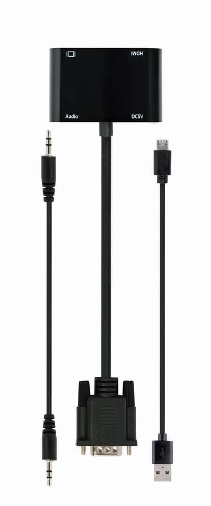 Gembird A-VGA-HDMI-02 videokabeladapter 0,15 m HDMI + VGA (D-Sub) VGA (D-Sub) Sort