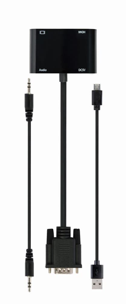 Gembird A-VGA-HDMI-02 videokabeladapter 0,15 m HDMI + VGA (D-Sub) VGA (D-Sub) Sort
