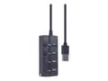 Miniatyrbild 4 av 5: Gembird UHB-U3P1U2P3P-01, USB 2.0 Type-A, 5000 Mbit/s, Svart, 0,25 m, 5 V, 46 mm
