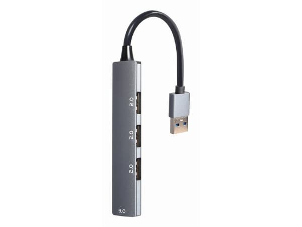 Gembird - Hubb - 4-portar, silver - 1 x USB 3.1 Gen 1 + 3 x USB 2.0 - skrivbordsmodell