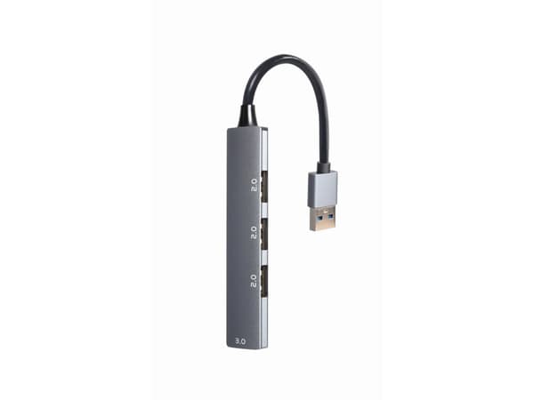 Gembird - Hubb - 4-portar, silver - 1 x USB 3.1 Gen 1 + 3 x USB 2.0 - skrivbordsmodell