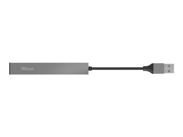 Trust Halyx Aluminium 4-Port Mini USB Hub - Hubb - 4 x USB 2.0 - skrivbordsmodell