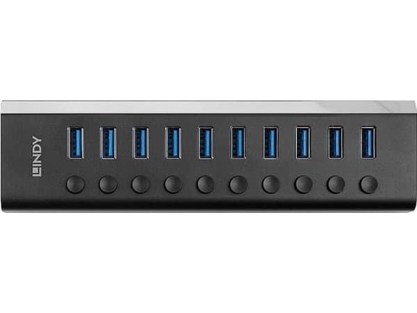 Lindy 43370, USB 3.2 Gen 1 (3.1 Gen 1) Type-B, USB 3.2 Gen 1 (3.1 Gen 1) Type-A, 5000 Mbit/s, Svart, Akrylnitrilbutadienstyren (ABS), Gjuten aluminiu