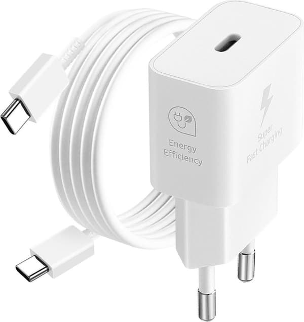 Original Samsung 25W Energieffektiv USB-C strømadapter - Uden kabel - Hvid