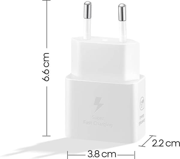 Original Samsung 25W Energieffektiv USB-C strømadapter - Uden kabel - Hvid