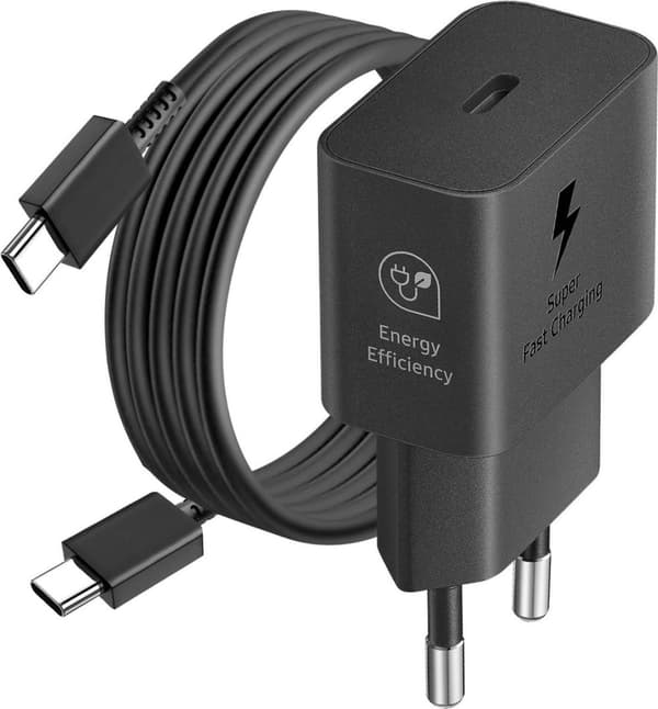 Original Samsung 25W Power Efficiency Adapter USB-C Adapter - Uden kabel - Sort