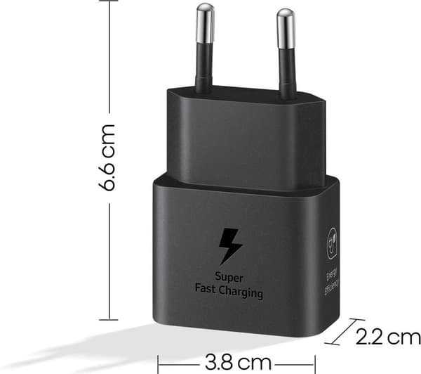 Original Samsung 25W Power Efficiency Adapter USB-C Adapter - Uden kabel - Sort