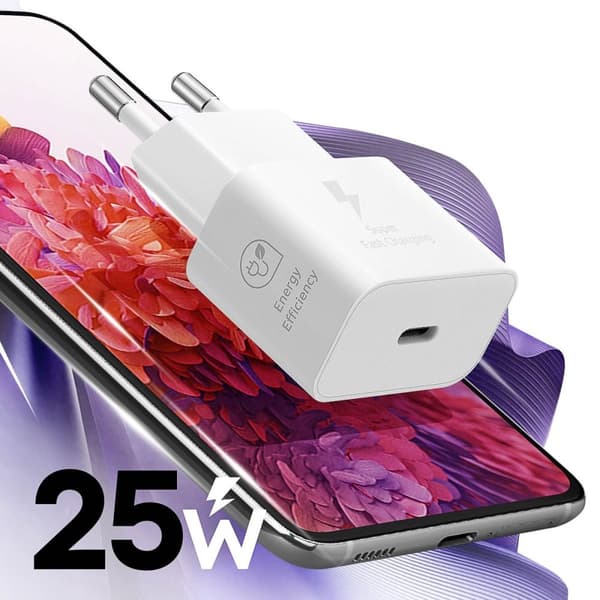 Original Samsung 25W Efficiency Adapter - inklusive USB-C kabel 1 meter - Hvid