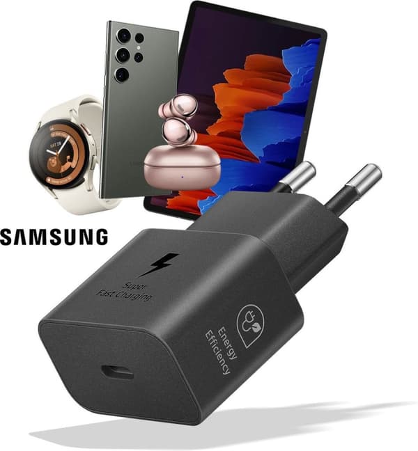 Original Samsung 25W Efficiency Adapter - inklusive USB-C kabel 1 meter - sort