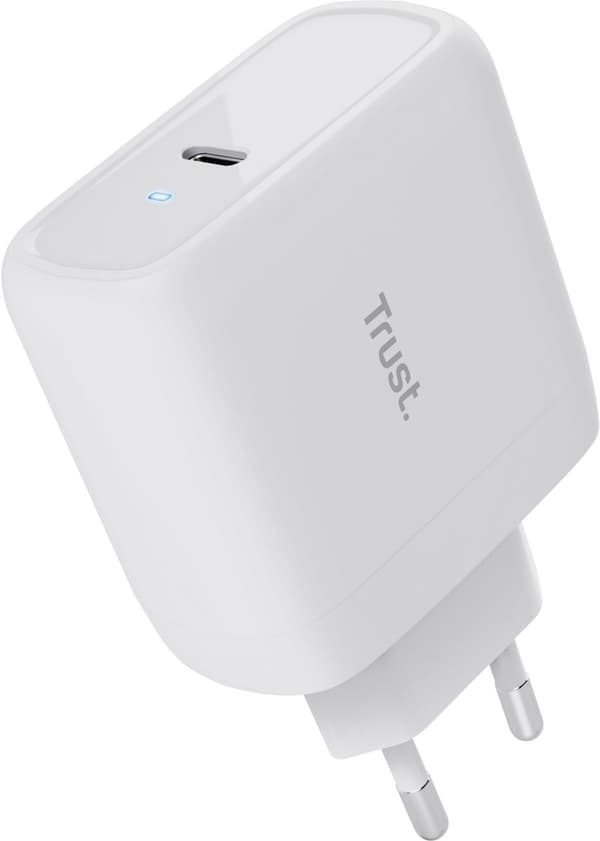 Trust Maxo - Laptop toppladdare - 65 W - USB C - 2m kabel - Vit
