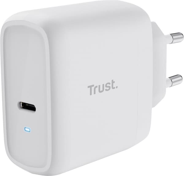Trust Maxo - Laptop toppladdare - 65 W - USB C - 2m kabel - Vit