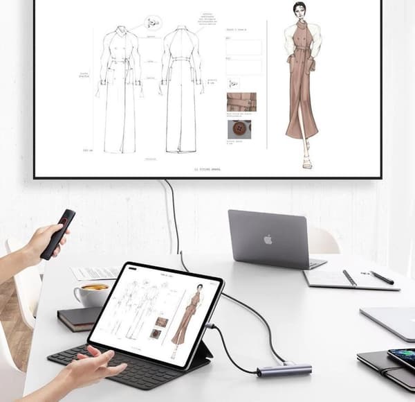 UGREEN 5-i-1 USB-C-hubb 5-portar USB-kombinationshubb Svart, aluminium