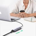 Miniatyrbild 5 av 7: UGREEN 5-i-1 USB-C-hubb 5-portar USB-kombinationshubb Svart, aluminium