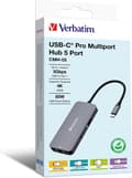 Miniatyrbild 7 av 7: Verbatim CMH-05 - USB Typ-C - HDMI - RJ-45 - USB 3.2 Gen 1 (3.1 Gen 1) Typ-C - USB Typ-C - 5000 M
