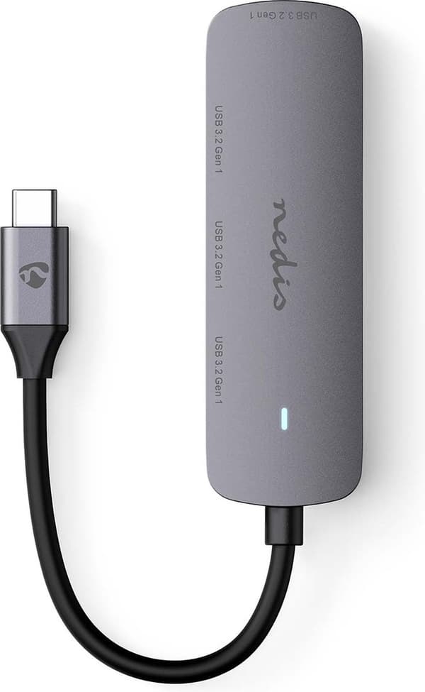 Nedis USB Hub 1x USB-C™ - 4x USB A, 4 port(ar), USB 3.2 Gen1, drivs via USB, 5 Gbps (CCGB64220GY01
