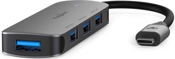 Nedis USB Hub 1x USB-C™ - 4x USB A, 4 port(ar), USB 3.2 Gen1, drivs via USB, 5 Gbps (CCGB64220GY01
