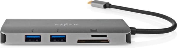 Nedis USB Multiport Adapter USB 3.2 Gen1 7-i-1 - USB-C™-kontakt, HDMI™-utgång, Micro SD, RJ45-anslutning